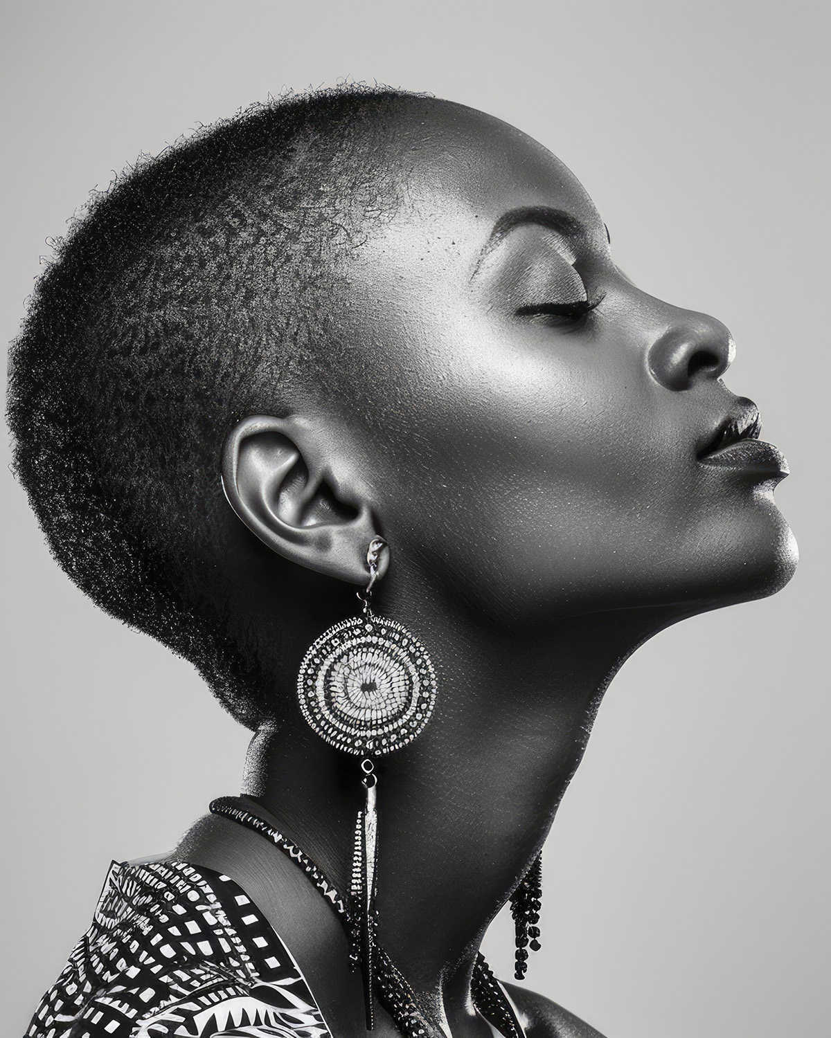 beautiful african woman monochrome portrait 1 1